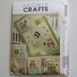 Baby blanket sewing pattern McCalls Crafts 5900 uncut infant linen decor layette